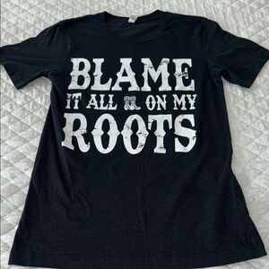 Black Graphic T-Shirt with White Text